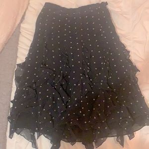 Kay Unger New York Ruffled Polka Dot Midi Skirt in Excellent Condition